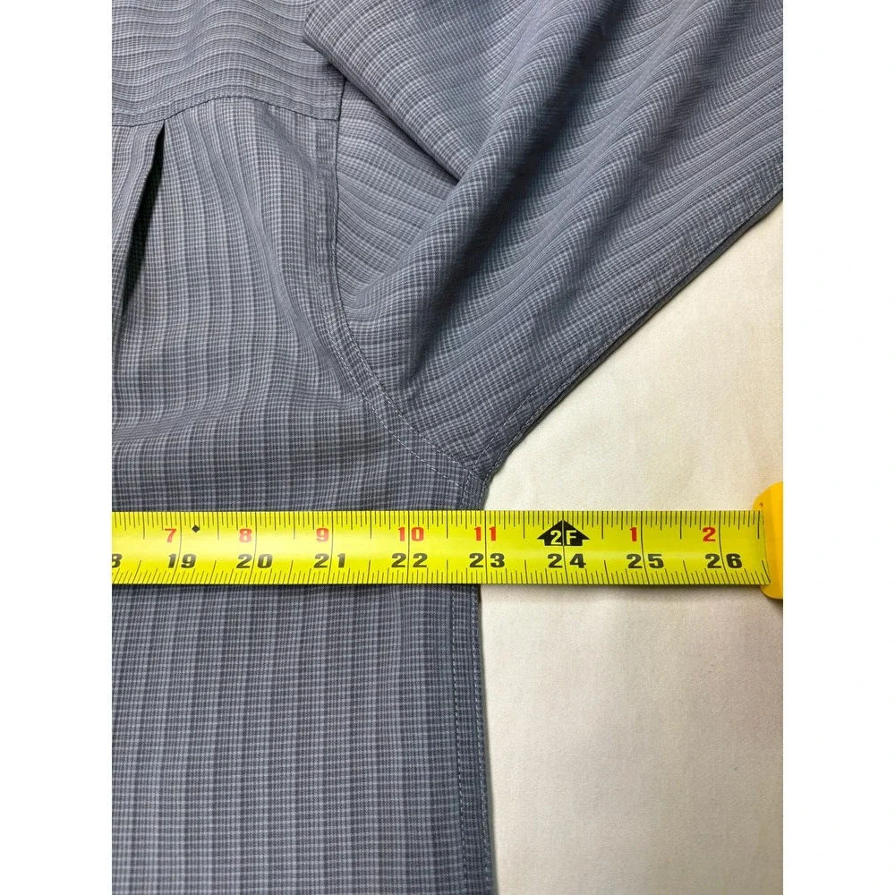 Vintage The North Face Performance Mens Grey‎ Micro Check Modal  Long Sleeve M
